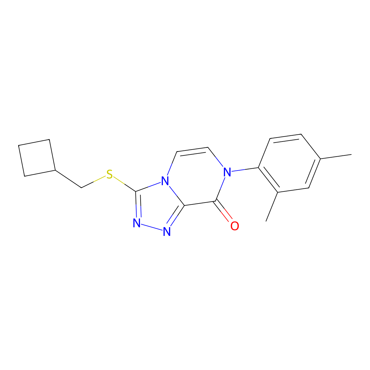 3-[(cyclobutylmethyl)sulfanyl]-7-(2,4-dimethylphenyl)-7H,8H-[1,2,4]triazolo[4,3-a]pyrazin-8-one molecular structure, CAS 2770618-72-7