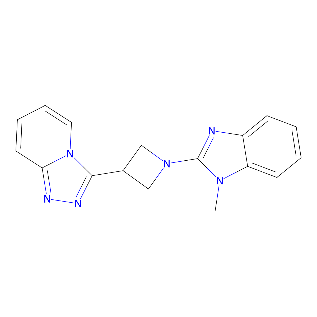 1-methyl-2-(3-{[1,2,4]triazolo[4,3-a]pyridin-3-yl}azetidin-1-yl)-1H-1,3-benzodiazole molecular structure, CAS 2770618-78-3