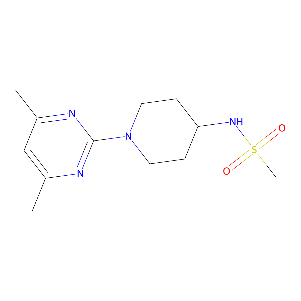 N-[1-(4,6-dimethylpyrimidin-2-yl)piperidin-4-yl]methanesulfonamide molecular structure, CAS 2770618-79-4