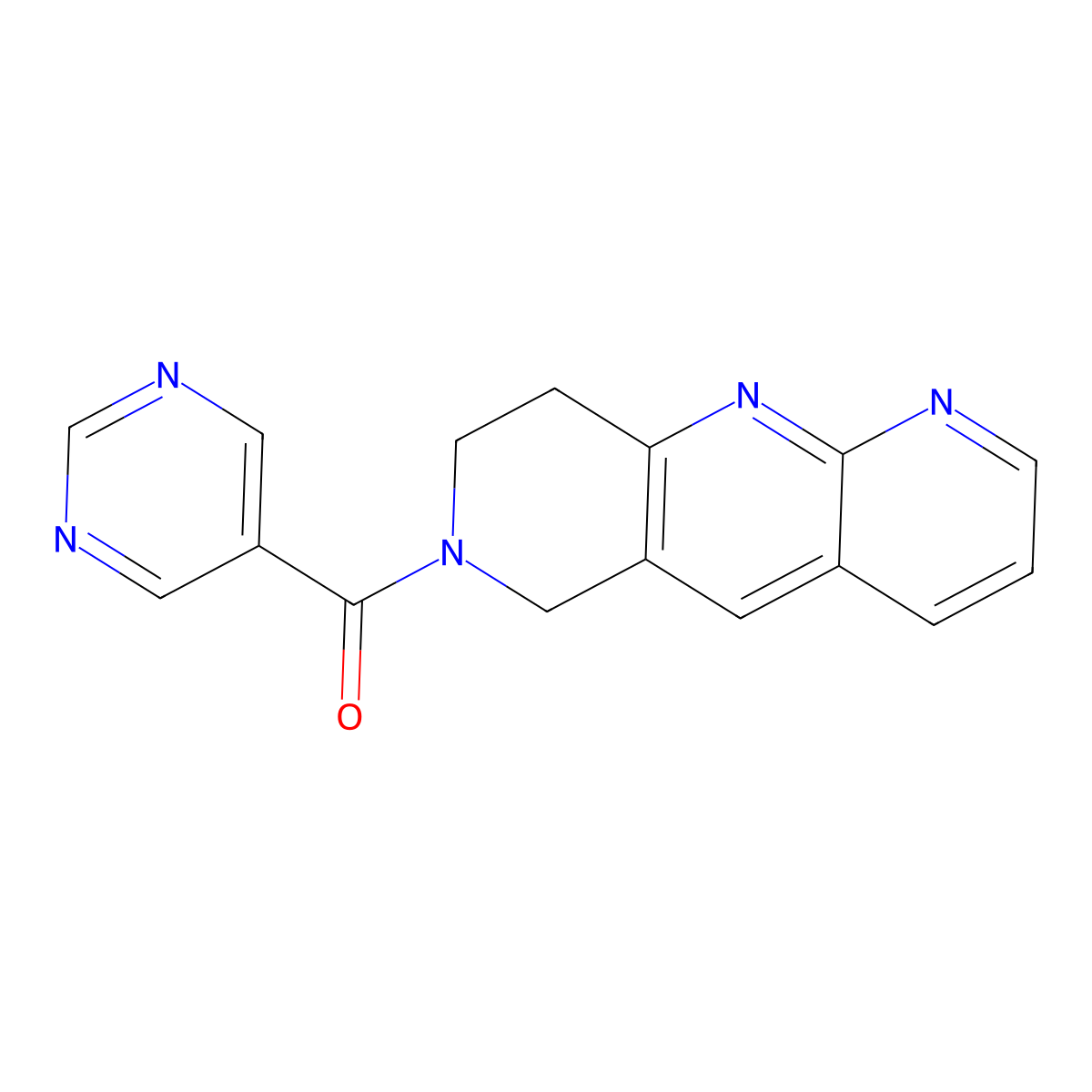 5-{6H,7H,8H,9H-pyrido[2,3-b]1,6-naphthyridine-7-carbonyl}pyrimidine molecular structure, CAS 2770618-85-2