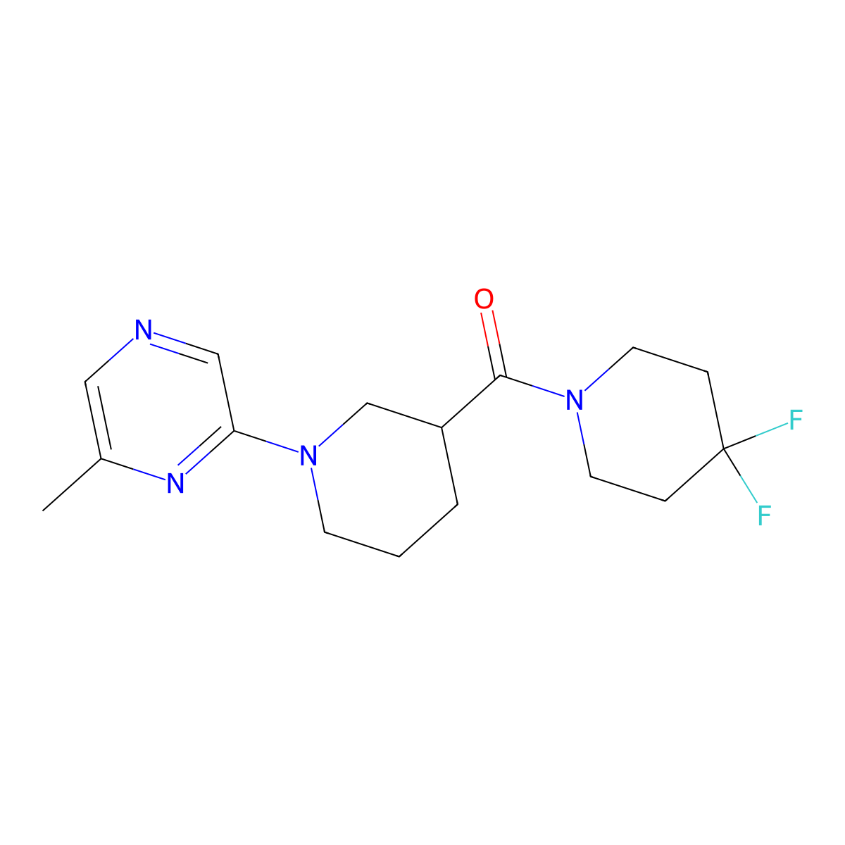 2-[3-(4,4-Difluoropiperidine-1-carbonyl)piperidin-1-yl]-6-methylpyrazine molecular structure, CAS 2770618-89-6