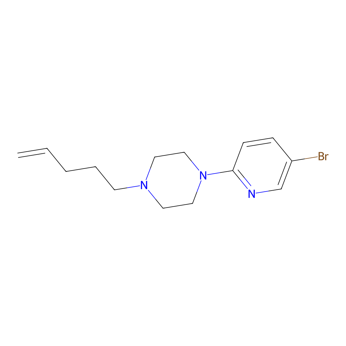1-(5-Bromopyridin-2-yl)-4-(pent-4-en-1-yl)piperazine molecular structure, CAS 2770619-01-5