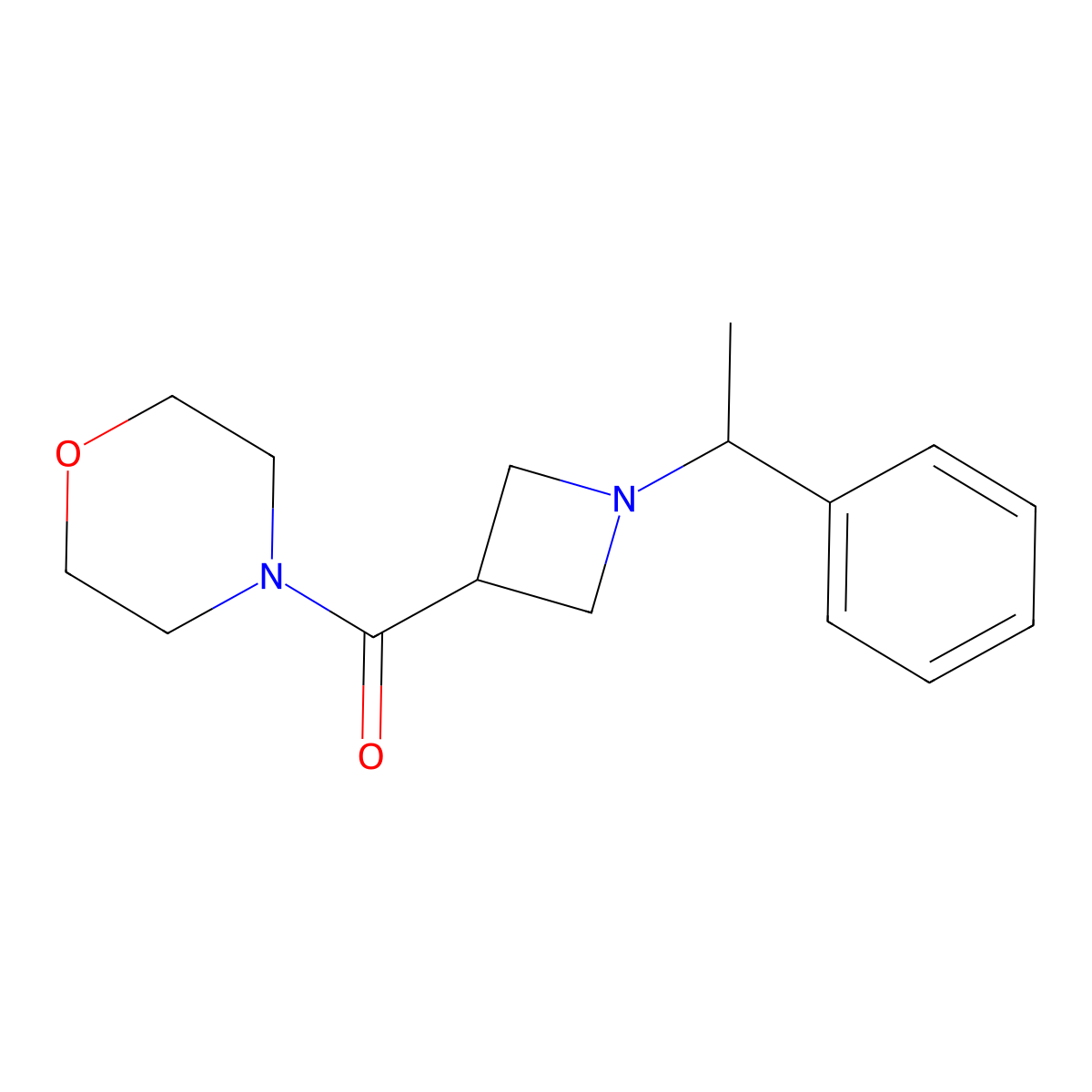 4-[1-(1-Phenylethyl)azetidine-3-carbonyl]morpholine molecular structure, CAS 2770619-17-3