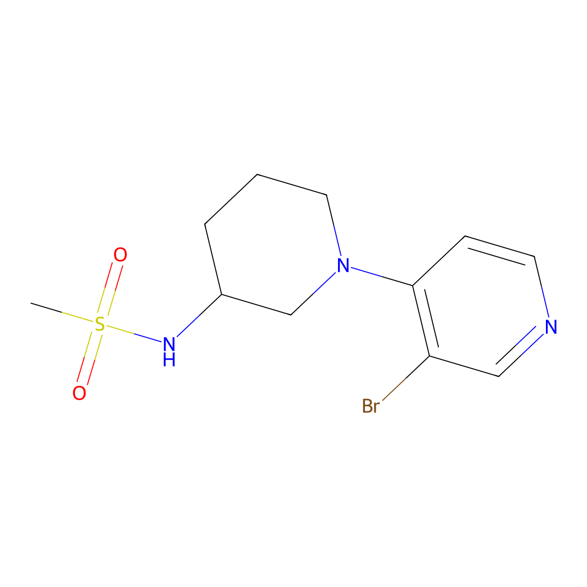N-[1-(3-bromopyridin-4-yl)piperidin-3-yl]methanesulfonamide molecular structure, CAS 2770619-26-4