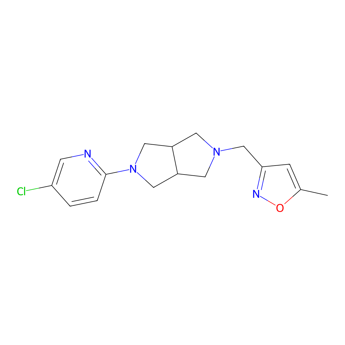 5-Chloro-2-{5-[(5-methyl-1,2-oxazol-3-yl)methyl]-octahydropyrrolo[3,4-c]pyrrol-2-yl}pyridine molecular structure, CAS 2770619-29-7