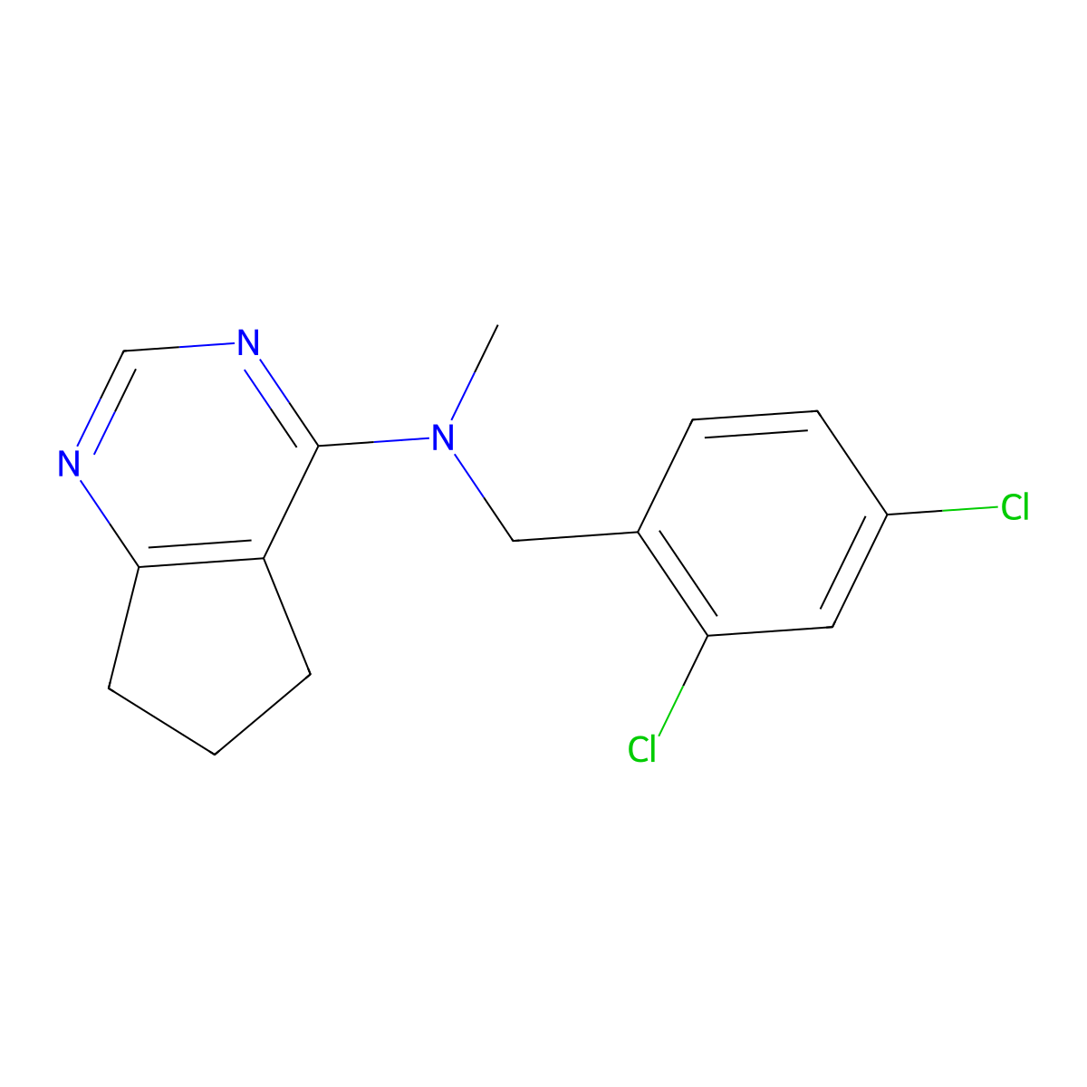 N-[(2,4-dichlorophenyl)methyl]-N-methyl-5H,6H,7H-cyclopenta[d]pyrimidin-4-amine molecular structure, CAS 2770619-30-0