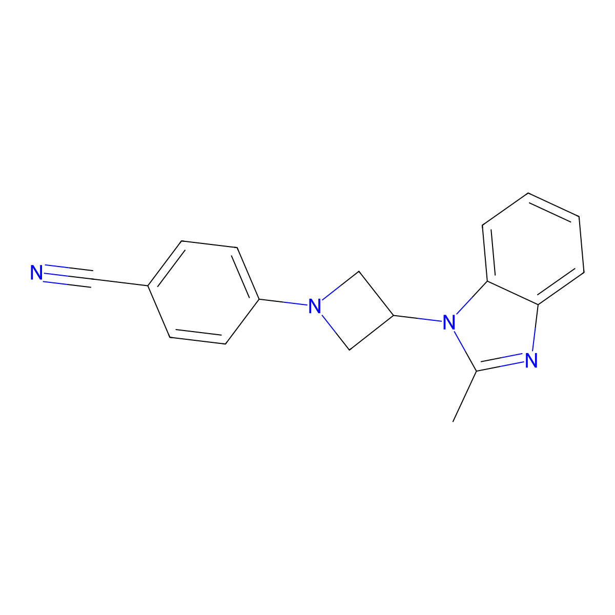 4-[3-(2-methyl-1H-1,3-benzodiazol-1-yl)azetidin-1-yl]benzonitrile molecular structure, CAS 2770619-36-6