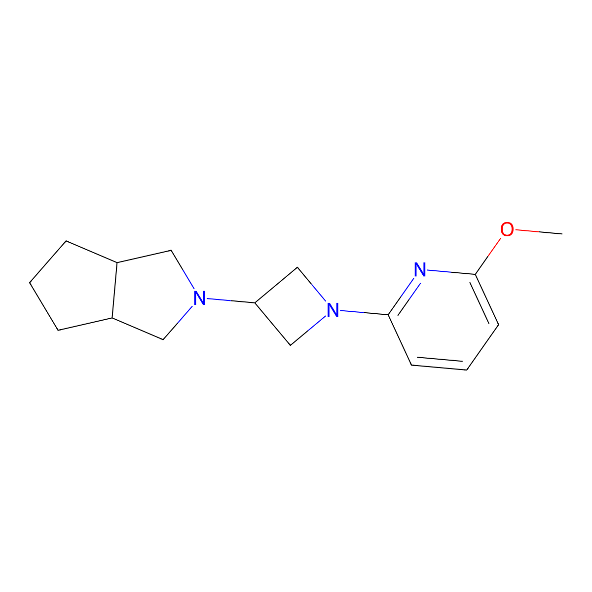 2-Methoxy-6-(3-{octahydrocyclopenta[c]pyrrol-2-yl}azetidin-1-yl)pyridine molecular structure, CAS 2770619-37-7