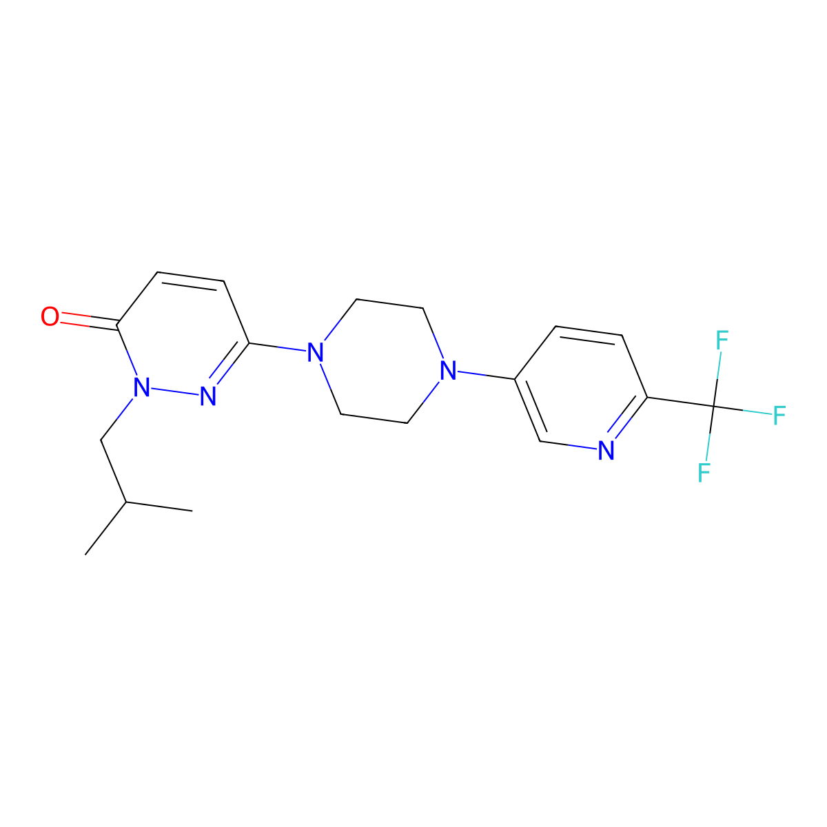 2-(2-Methylpropyl)-6-{4-[6-(trifluoromethyl)pyridin-3-yl]piperazin-1-yl}-2,3-dihydropyridazin-3-one molecular structure, CAS 2770619-40-2