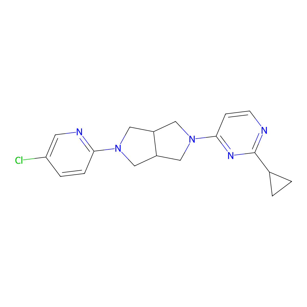 4-[5-(5-Chloropyridin-2-yl)-octahydropyrrolo[3,4-c]pyrrol-2-yl]-2-cyclopropylpyrimidine molecular structure, CAS 2770619-47-9