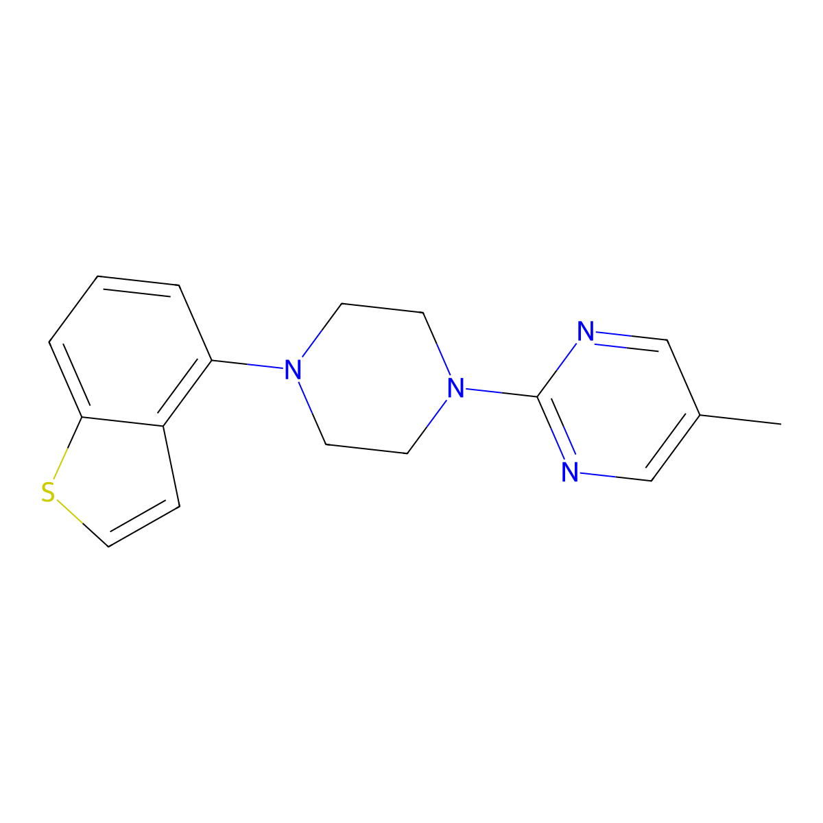 2-[4-(1-Benzothiophen-4-yl)piperazin-1-yl]-5-methylpyrimidine molecular structure, CAS 2770619-51-5