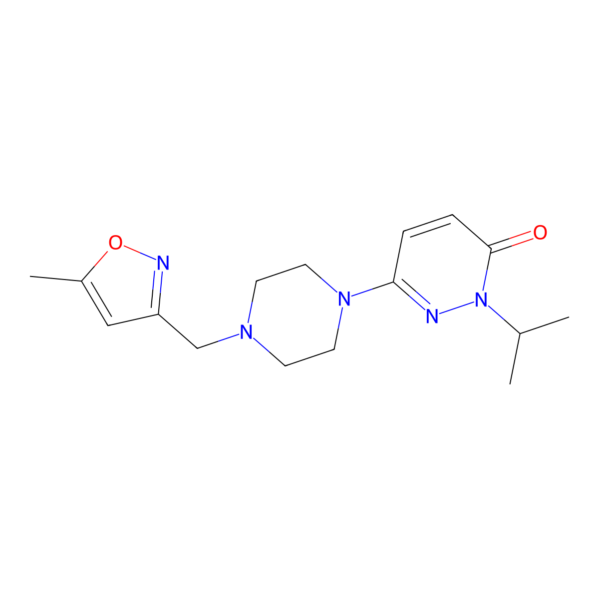 6-{4-[(5-Methyl-1,2-oxazol-3-yl)methyl]piperazin-1-yl}-2-(propan-2-yl)-2,3-dihydropyridazin-3-one molecular structure, CAS 2770619-54-8