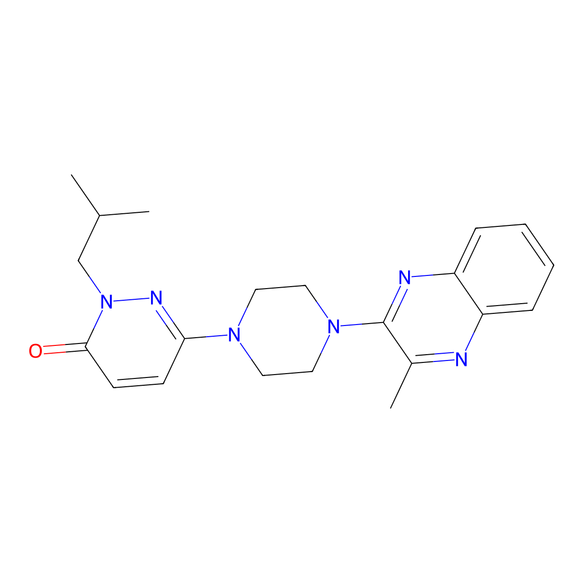 2-(2-Methylpropyl)-6-[4-(3-methylquinoxalin-2-yl)piperazin-1-yl]-2,3-dihydropyridazin-3-one molecular structure, CAS 2770619-58-2