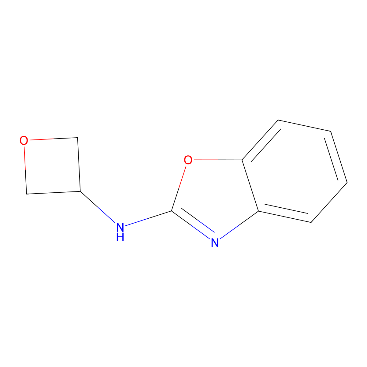 N-(oxetan-3-yl)-1,3-benzoxazol-2-amine molecular structure, CAS 2770619-60-6
