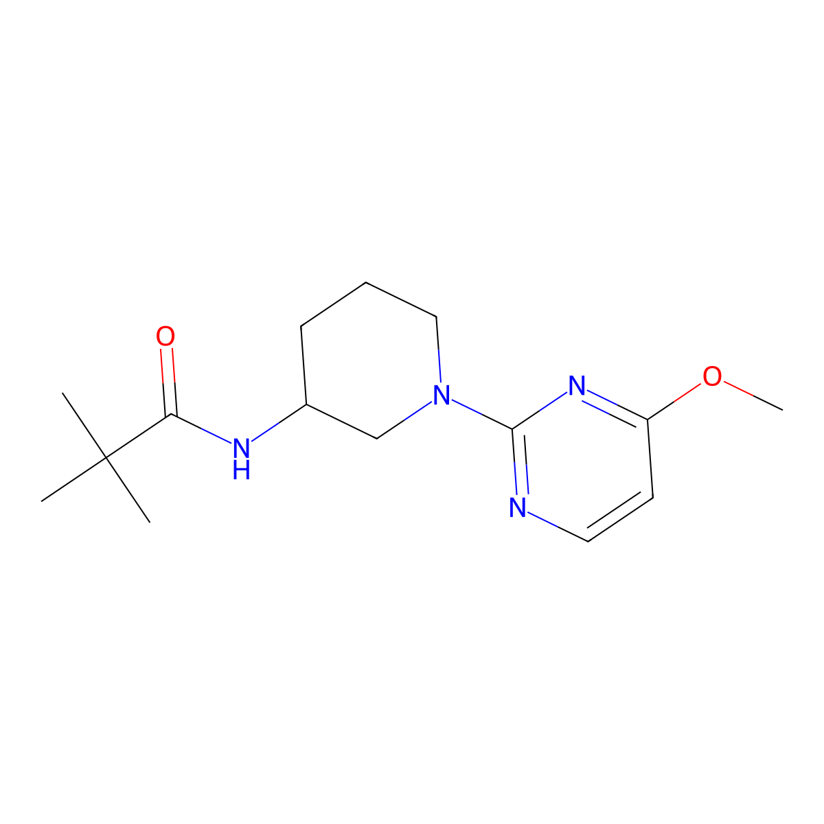N-[1-(4-methoxypyrimidin-2-yl)piperidin-3-yl]-2,2-dimethylpropanamide molecular structure, CAS 2770619-67-3