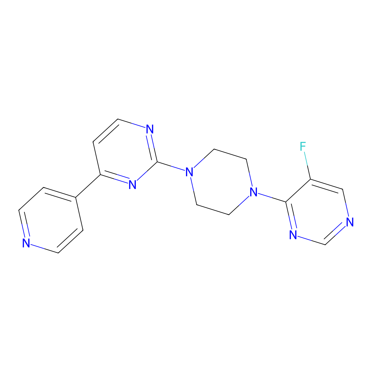 2-[4-(5-Fluoropyrimidin-4-yl)piperazin-1-yl]-4-(pyridin-4-yl)pyrimidine molecular structure, CAS 2770619-84-4