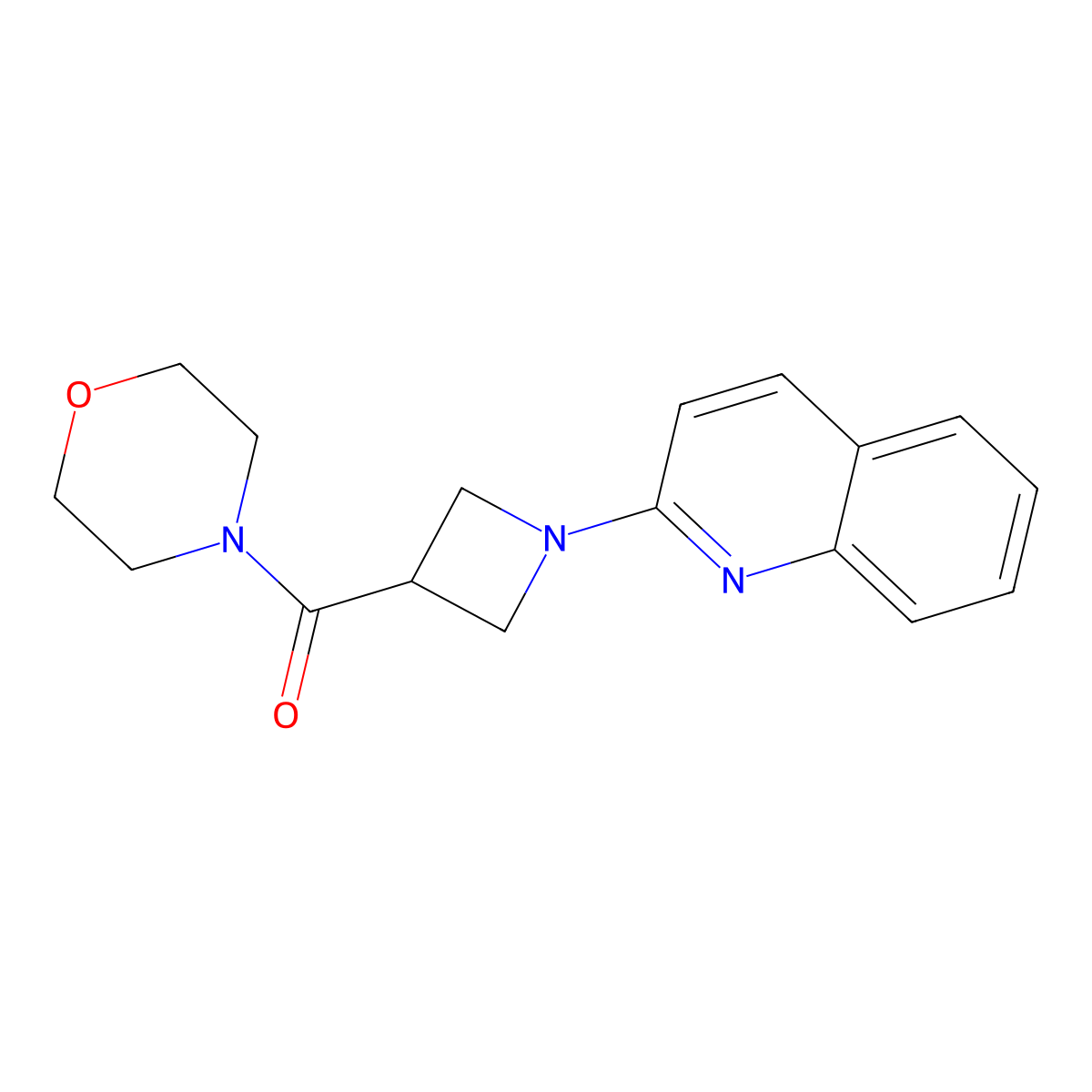 2-[3-(Morpholine-4-carbonyl)azetidin-1-yl]quinoline molecular structure, CAS 2770619-88-8