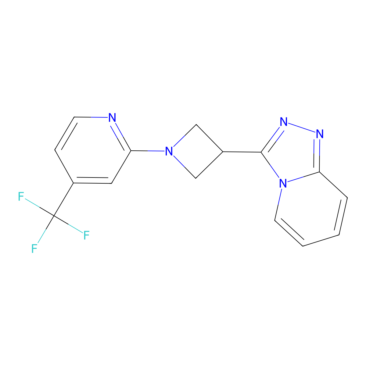 2-(3-{[1,2,4]Triazolo[4,3-a]pyridin-3-yl}azetidin-1-yl)-4-(trifluoromethyl)pyridine molecular structure, CAS 2770619-92-4