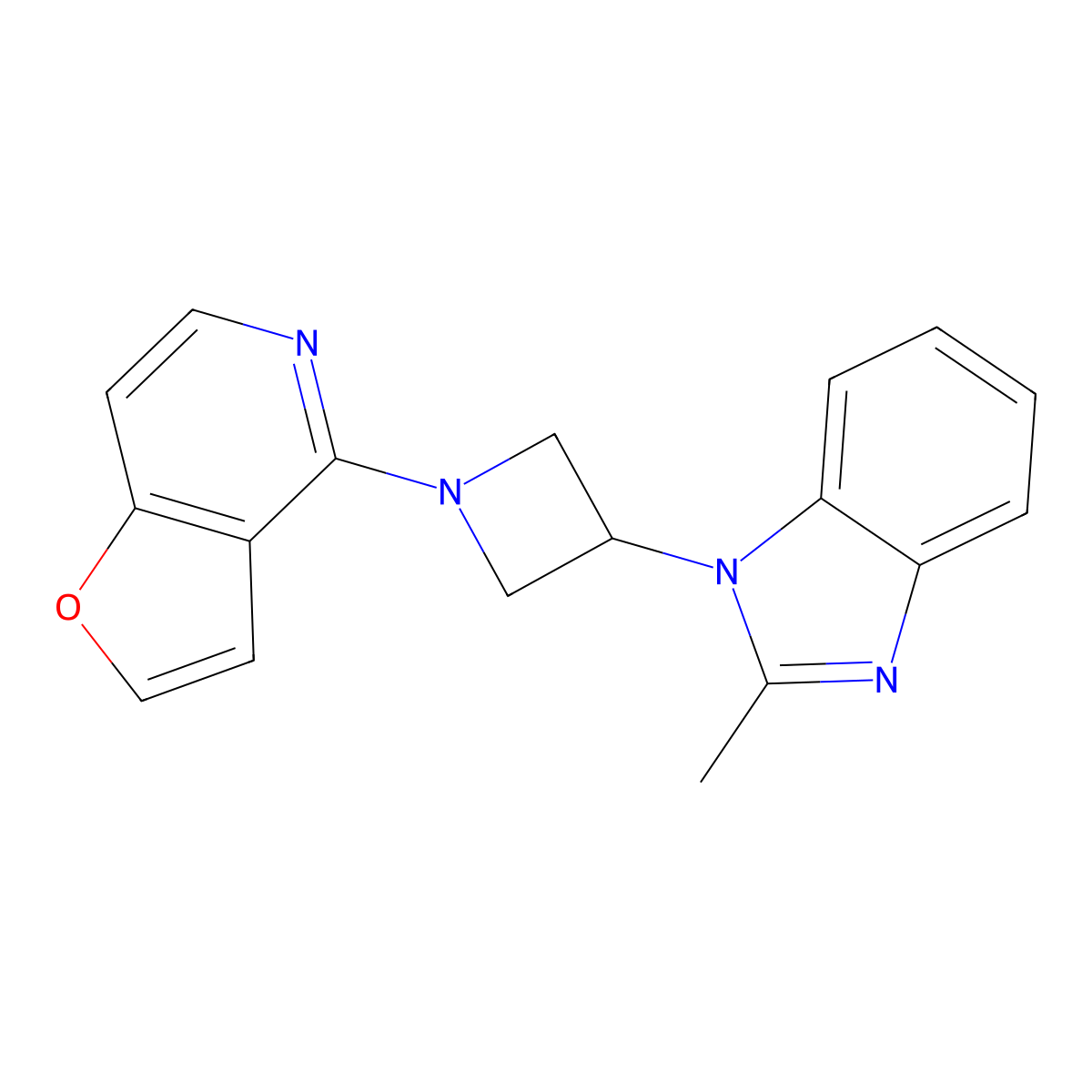 1-(1-{furo[3,2-c]pyridin-4-yl}azetidin-3-yl)-2-methyl-1H-1,3-benzodiazole molecular structure, CAS 2770620-03-4