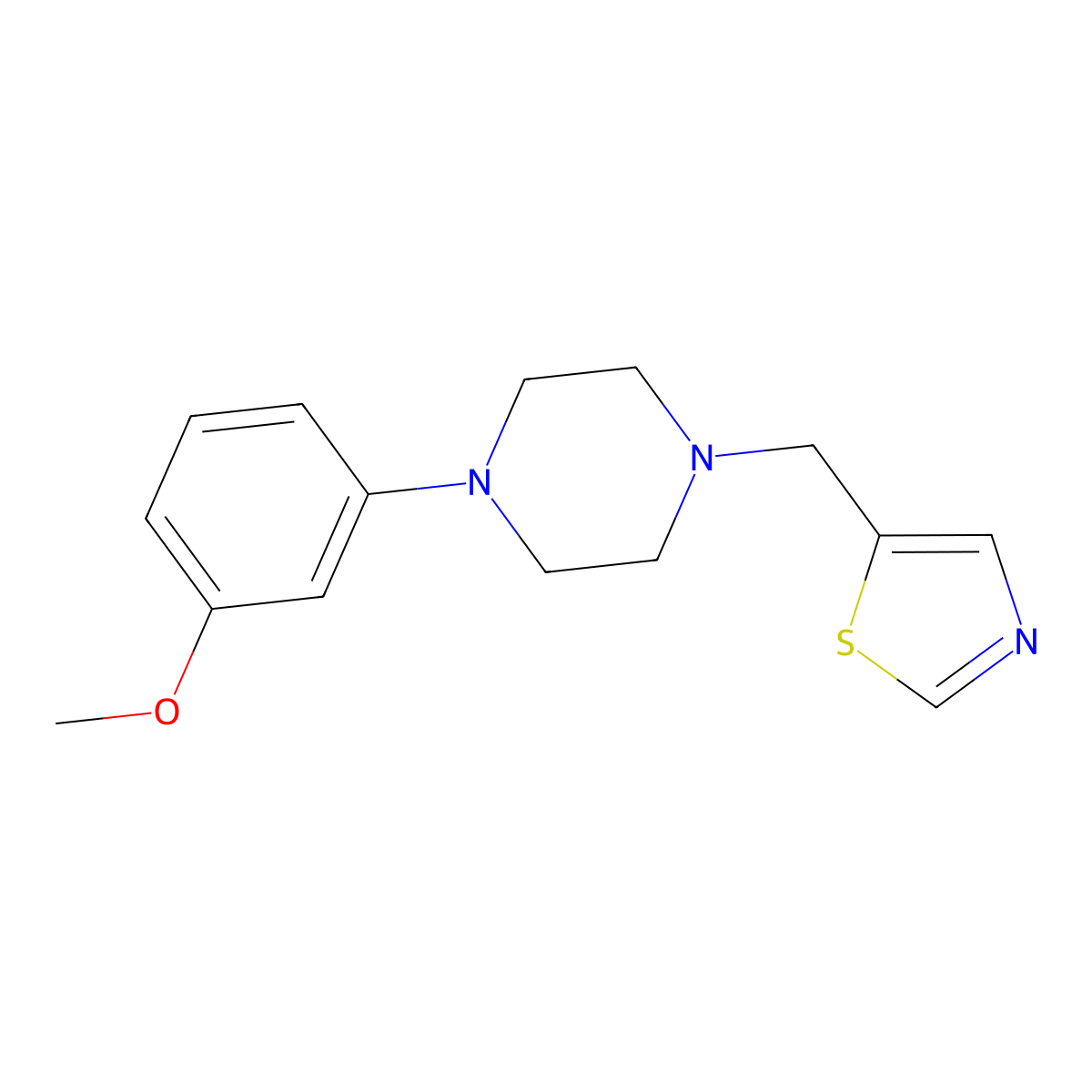 1-(3-Methoxyphenyl)-4-[(1,3-thiazol-5-yl)methyl]piperazine molecular structure, CAS 2770620-07-8