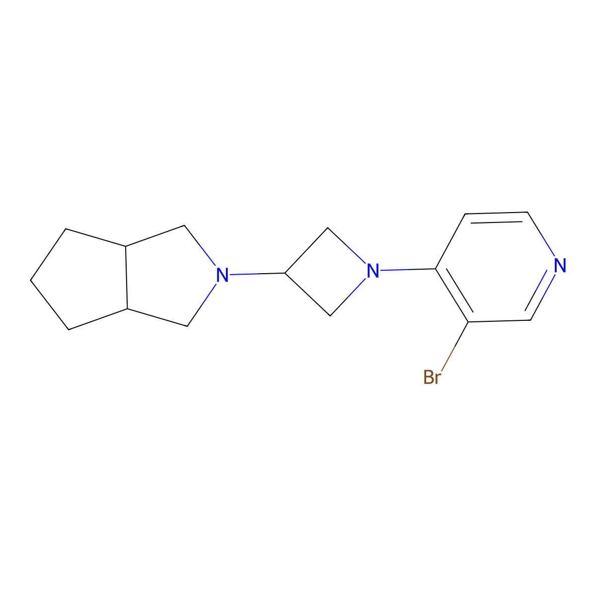 3-Bromo-4-(3-{octahydrocyclopenta[c]pyrrol-2-yl}azetidin-1-yl)pyridine molecular structure, CAS 2770620-16-9