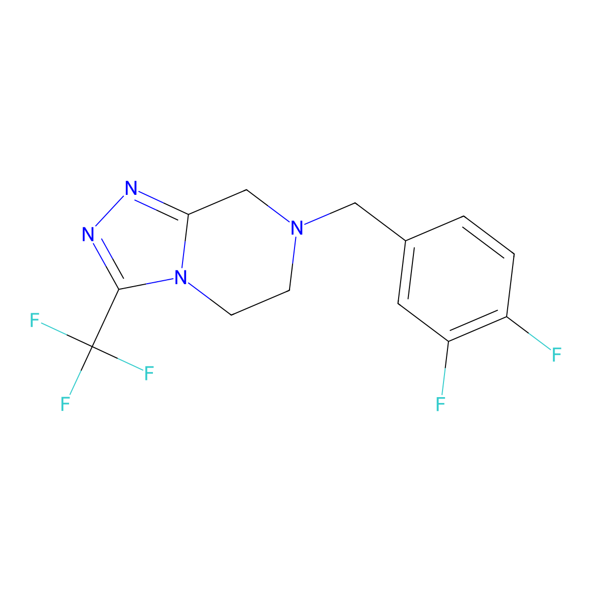 7-[(3,4-difluorophenyl)methyl]-3-(trifluoromethyl)-5H,6H,7H,8H-[1,2,4]triazolo[4,3-a]pyrazine molecular structure, CAS 2770620-18-1