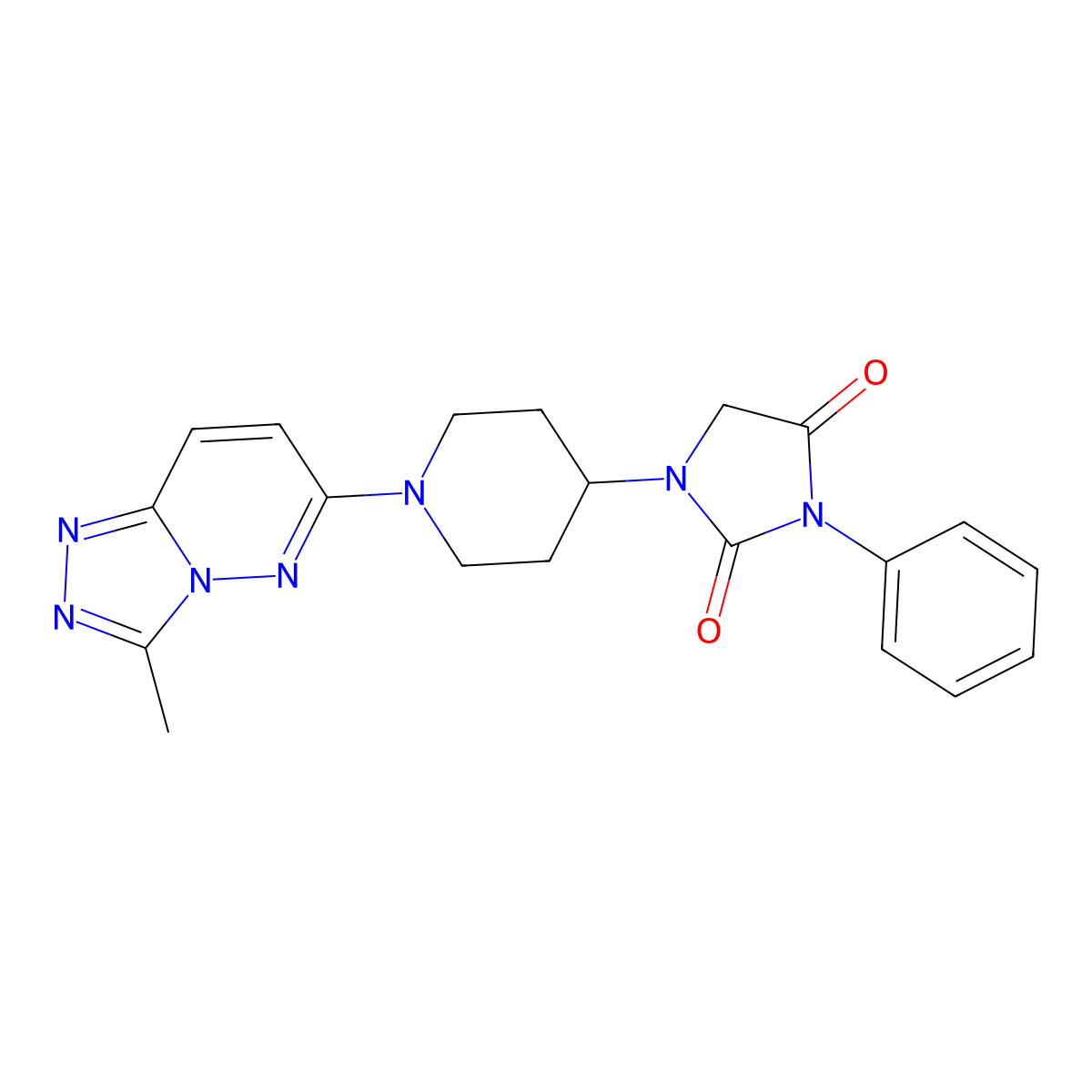 1-(1-{3-Methyl-[1,2,4]triazolo[4,3-b]pyridazin-6-yl}piperidin-4-yl)-3-phenylimidazolidine-2,4-dione molecular structure, CAS 2770620-36-3