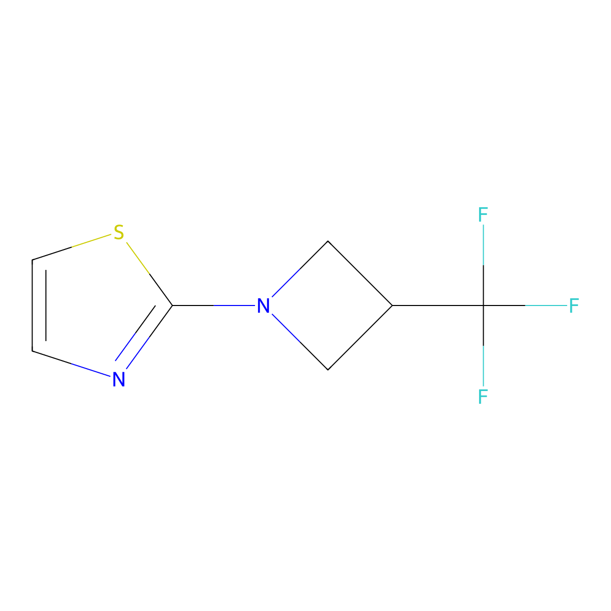 2-[3-(Trifluoromethyl)azetidin-1-yl]-1,3-thiazole molecular structure, CAS 2770620-49-8