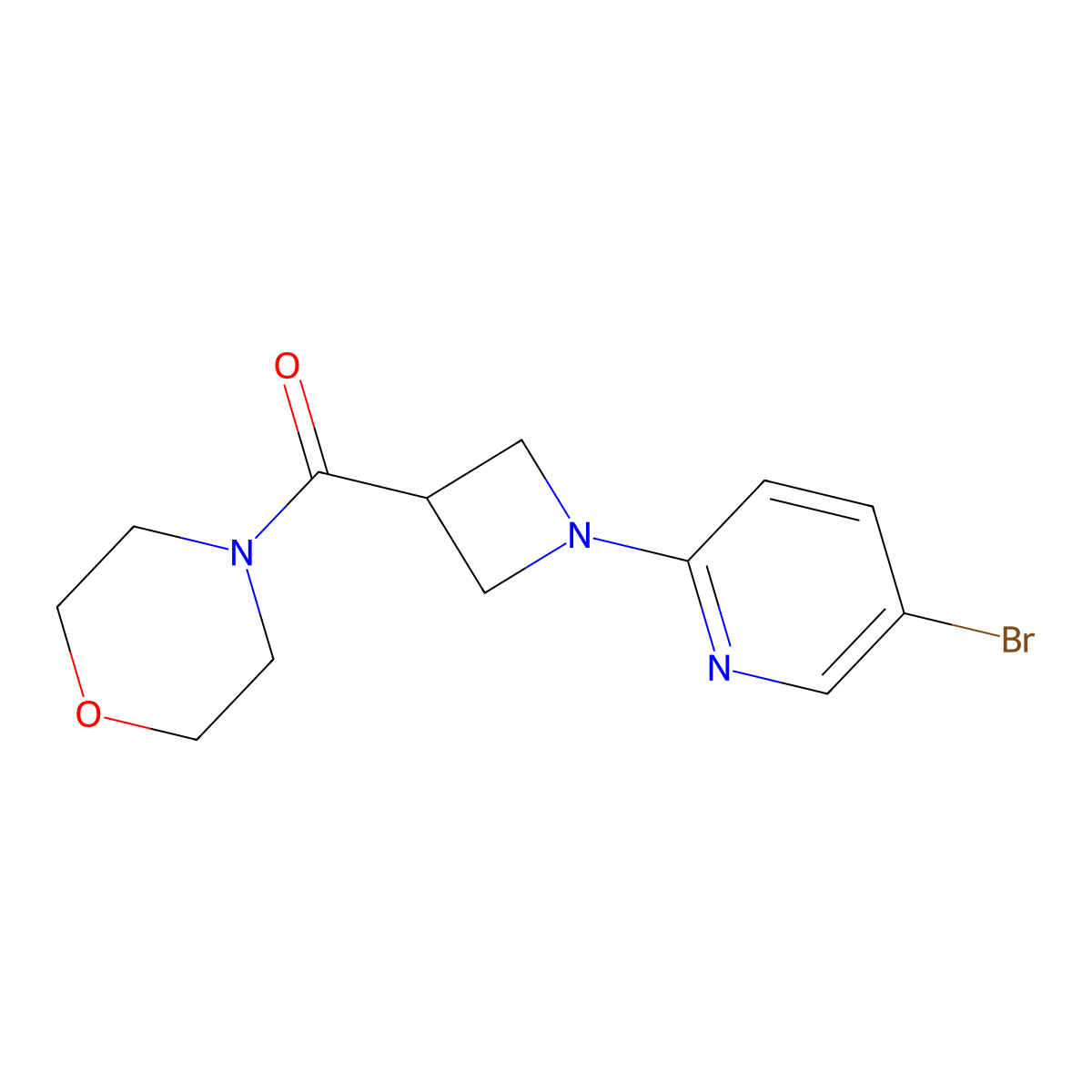 4-[1-(5-Bromopyridin-2-yl)azetidine-3-carbonyl]morpholine molecular structure, CAS 2770620-54-5