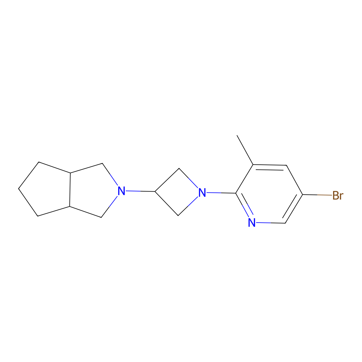 5-Bromo-3-methyl-2-(3-{octahydrocyclopenta[c]pyrrol-2-yl}azetidin-1-yl)pyridine molecular structure, CAS 2770620-70-5