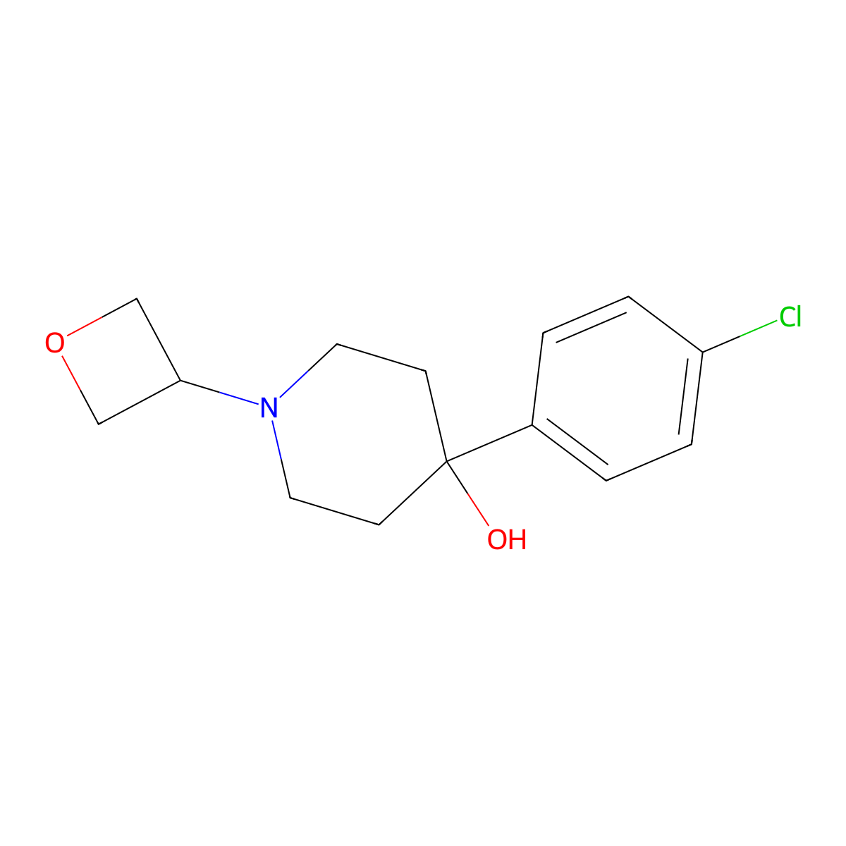 4-(4-Chlorophenyl)-1-(oxetan-3-yl)piperidin-4-ol molecular structure, CAS 2770620-92-1