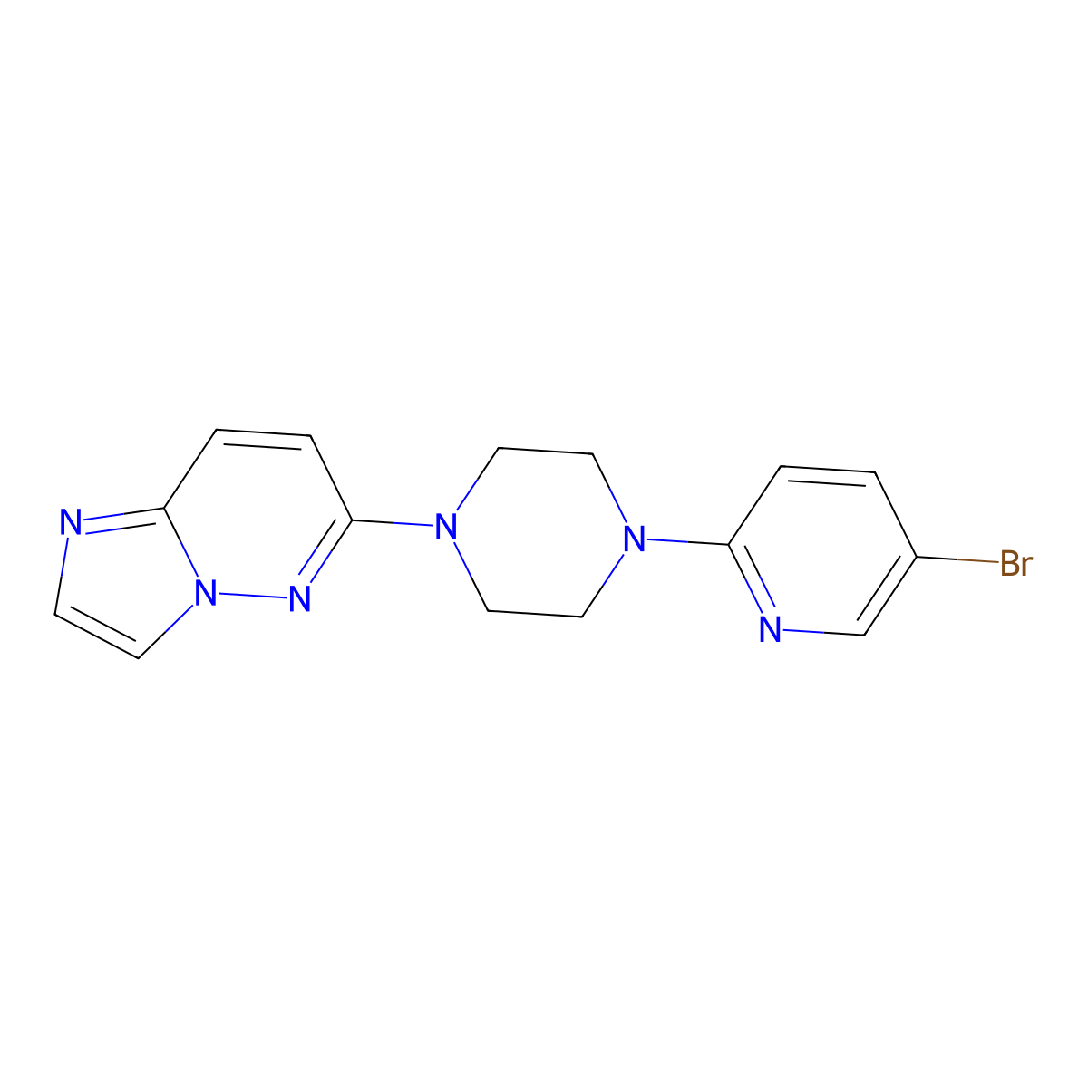 1-(5-Bromopyridin-2-yl)-4-{imidazo[1,2-b]pyridazin-6-yl}piperazine molecular structure, CAS 2770621-00-4