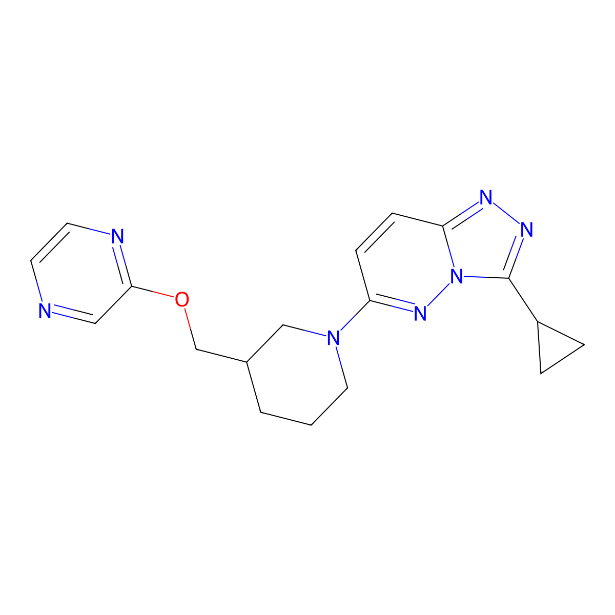 2-[(1-{3-Cyclopropyl-[1,2,4]triazolo[4,3-b]pyridazin-6-yl}piperidin-3-yl)methoxy]pyrazine molecular structure, CAS 2770621-17-3