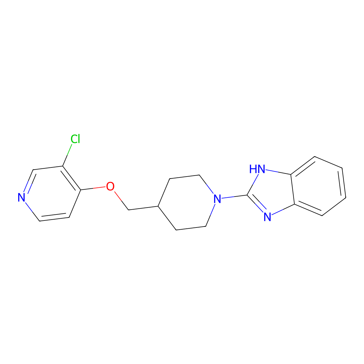 2-(4-{[(3-chloropyridin-4-yl)oxy]methyl}piperidin-1-yl)-1H-1,3-benzodiazole molecular structure, CAS 2770621-19-5