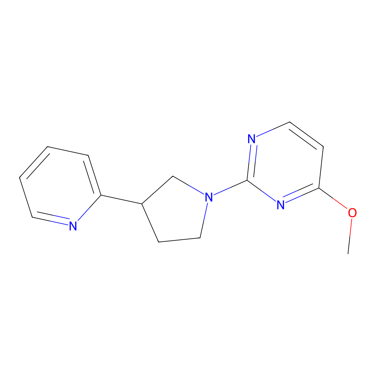 4-Methoxy-2-[3-(pyridin-2-yl)pyrrolidin-1-yl]pyrimidine molecular structure, CAS 2770621-33-3