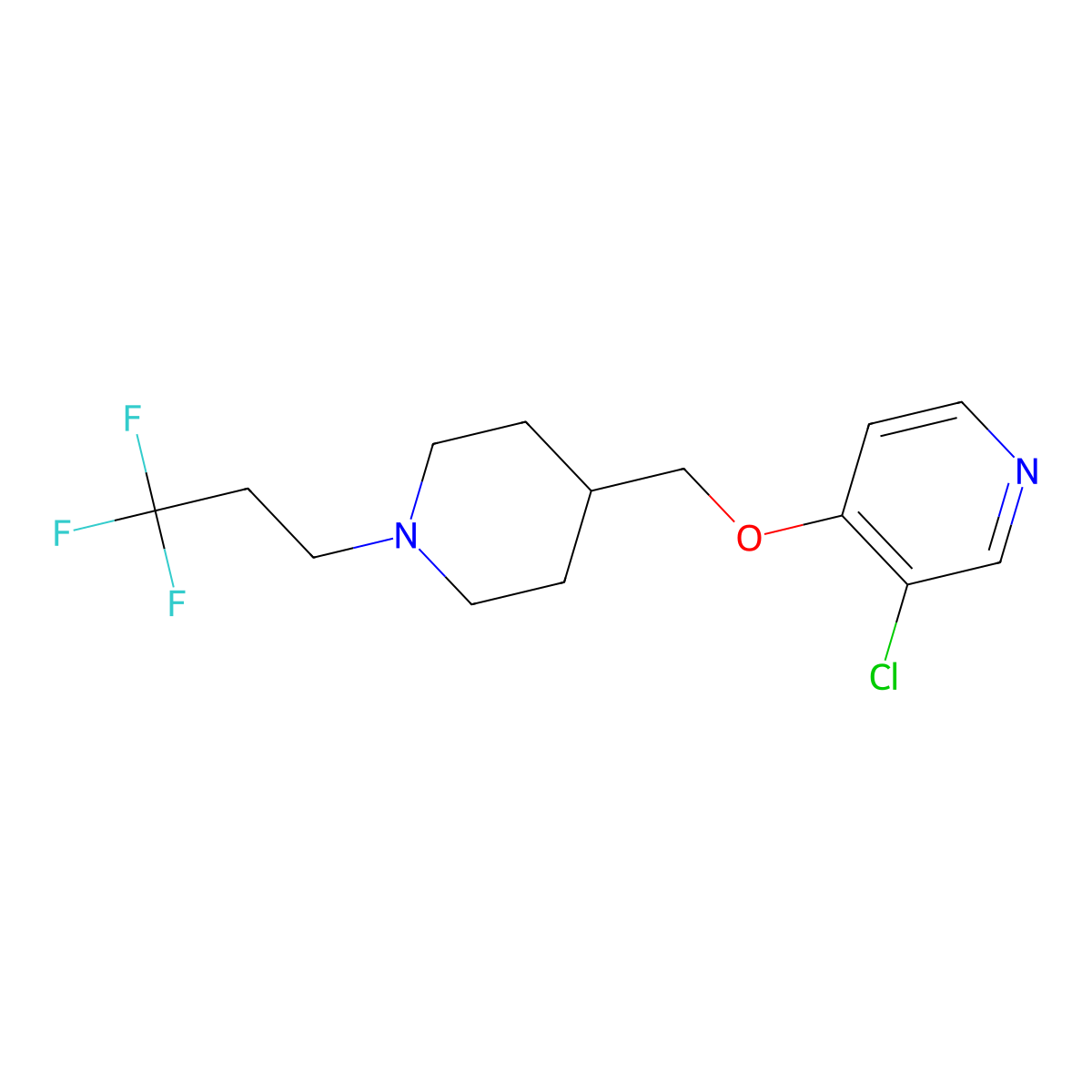3-Chloro-4-{[1-(3,3,3-trifluoropropyl)piperidin-4-yl]methoxy}pyridine molecular structure, CAS 2770621-51-5
