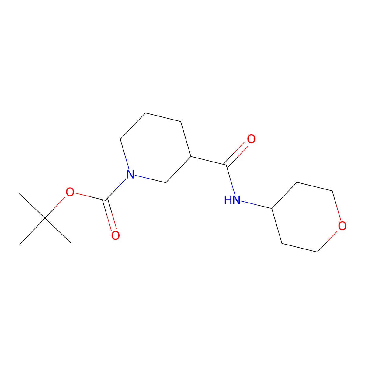Tert-butyl 3-[(oxan-4-yl)carbamoyl]piperidine-1-carboxylate molecular structure, CAS 2770621-59-3