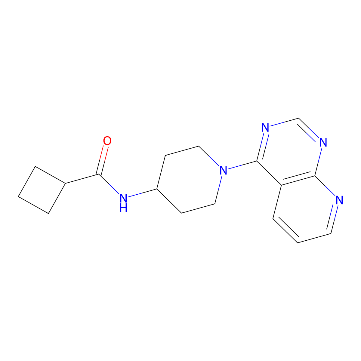 N-(1-{pyrido[2,3-d]pyrimidin-4-yl}piperidin-4-yl)cyclobutanecarboxamide molecular structure, CAS 2770621-81-1