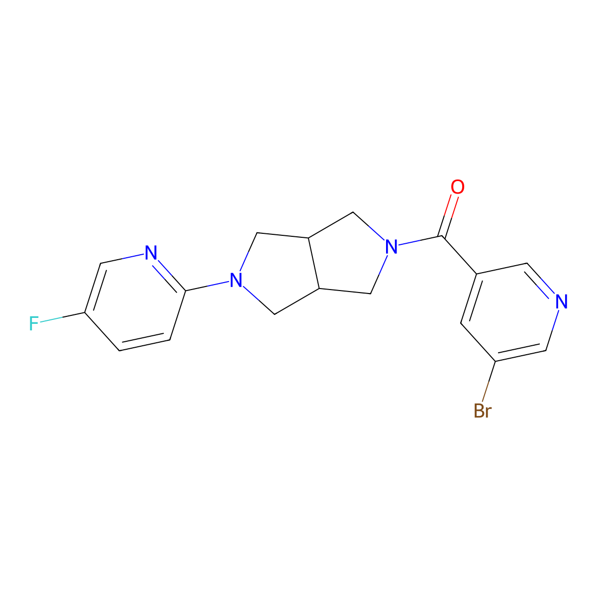 2-[5-(5-Bromopyridine-3-carbonyl)-octahydropyrrolo[3,4-c]pyrrol-2-yl]-5-fluoropyridine molecular structure, CAS 2770621-90-2