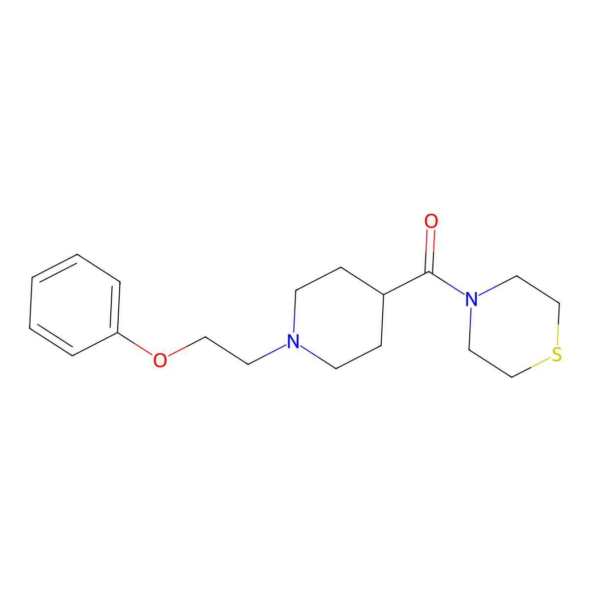 4-[1-(2-Phenoxyethyl)piperidine-4-carbonyl]thiomorpholine molecular structure, CAS 2770621-94-6