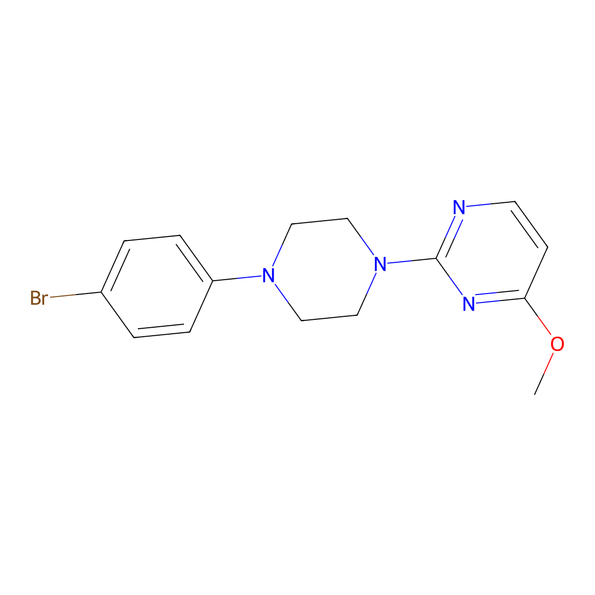 2-[4-(4-Bromophenyl)piperazin-1-yl]-4-methoxypyrimidine molecular structure, CAS 2770621-98-0
