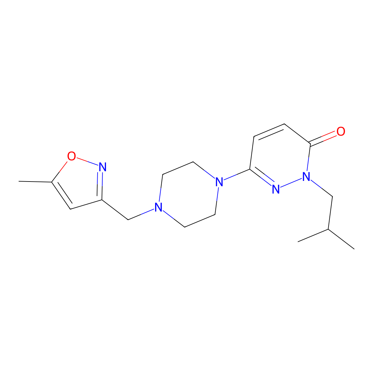 6-{4-[(5-Methyl-1,2-oxazol-3-yl)methyl]piperazin-1-yl}-2-(2-methylpropyl)-2,3-dihydropyridazin-3-one molecular structure, CAS 2770622-01-8