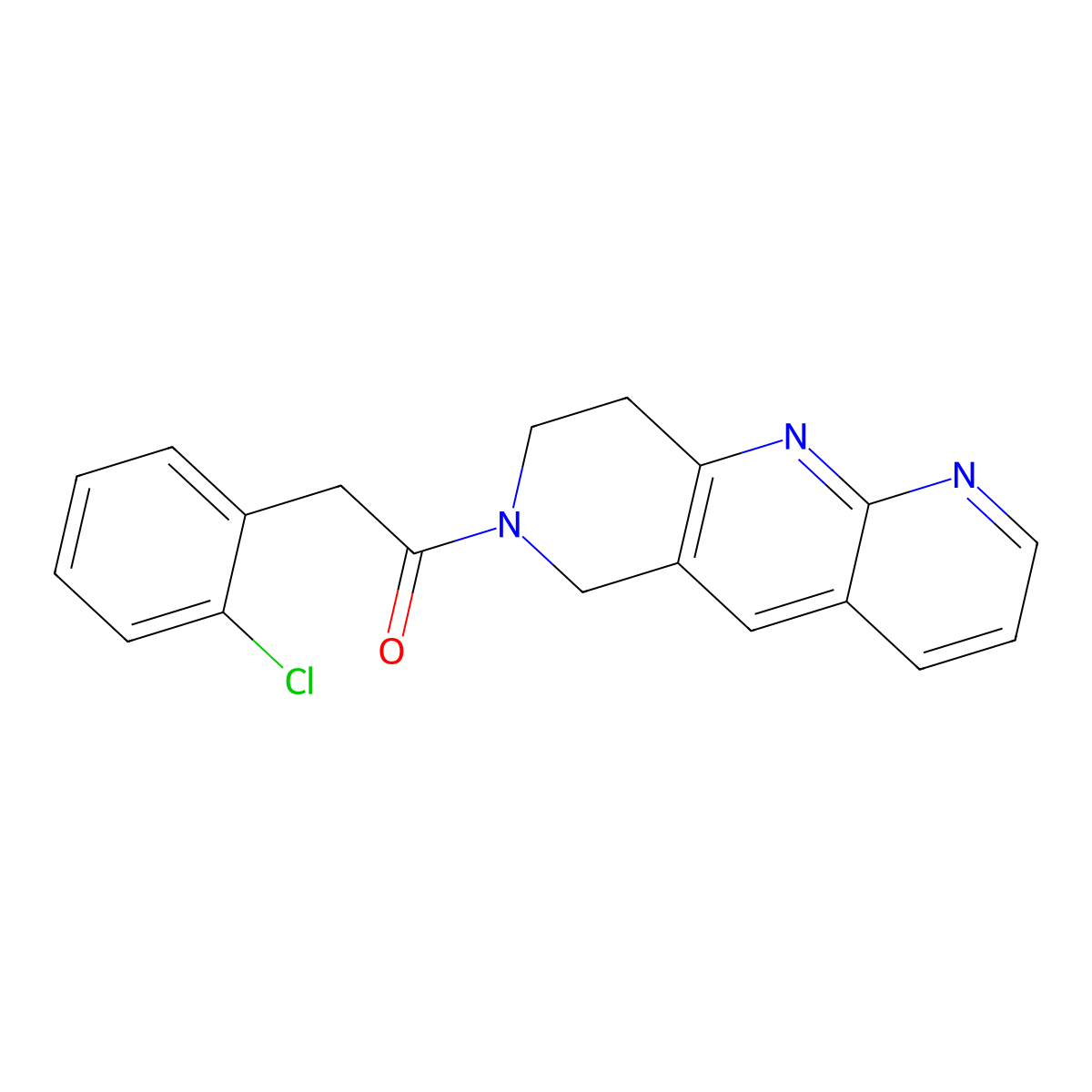 2-(2-chlorophenyl)-1-{6H,7H,8H,9H-pyrido[2,3-b]1,6-naphthyridin-7-yl}ethan-1-one molecular structure, CAS 2770622-04-1
