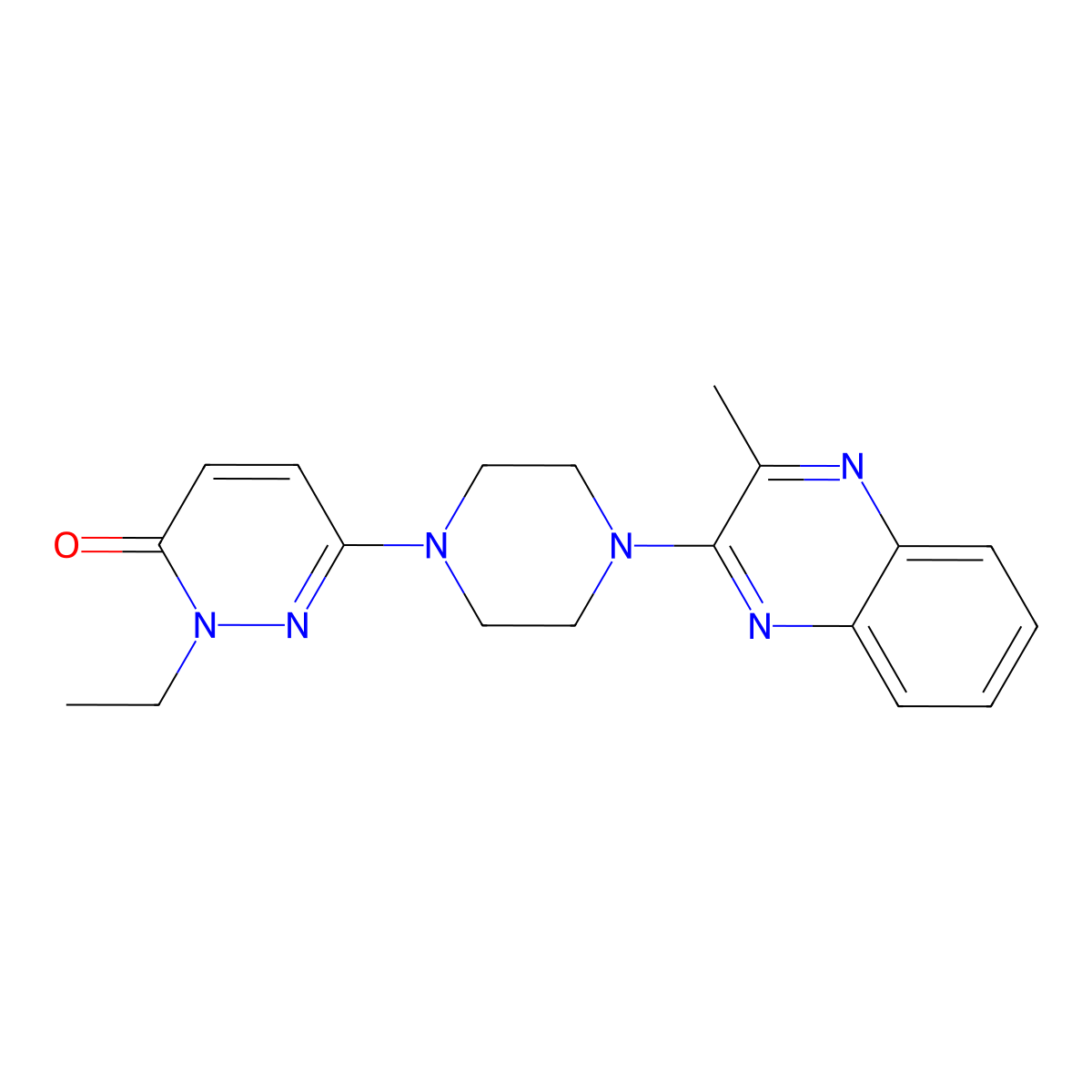 2-Ethyl-6-[4-(3-methylquinoxalin-2-yl)piperazin-1-yl]-2,3-dihydropyridazin-3-one molecular structure, CAS 2770622-07-4