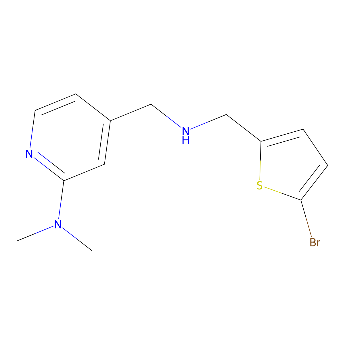 4-({[(5-bromothiophen-2-yl)methyl]amino}methyl)-N,N-dimethylpyridin-2-amine molecular structure, CAS 2770622-09-6