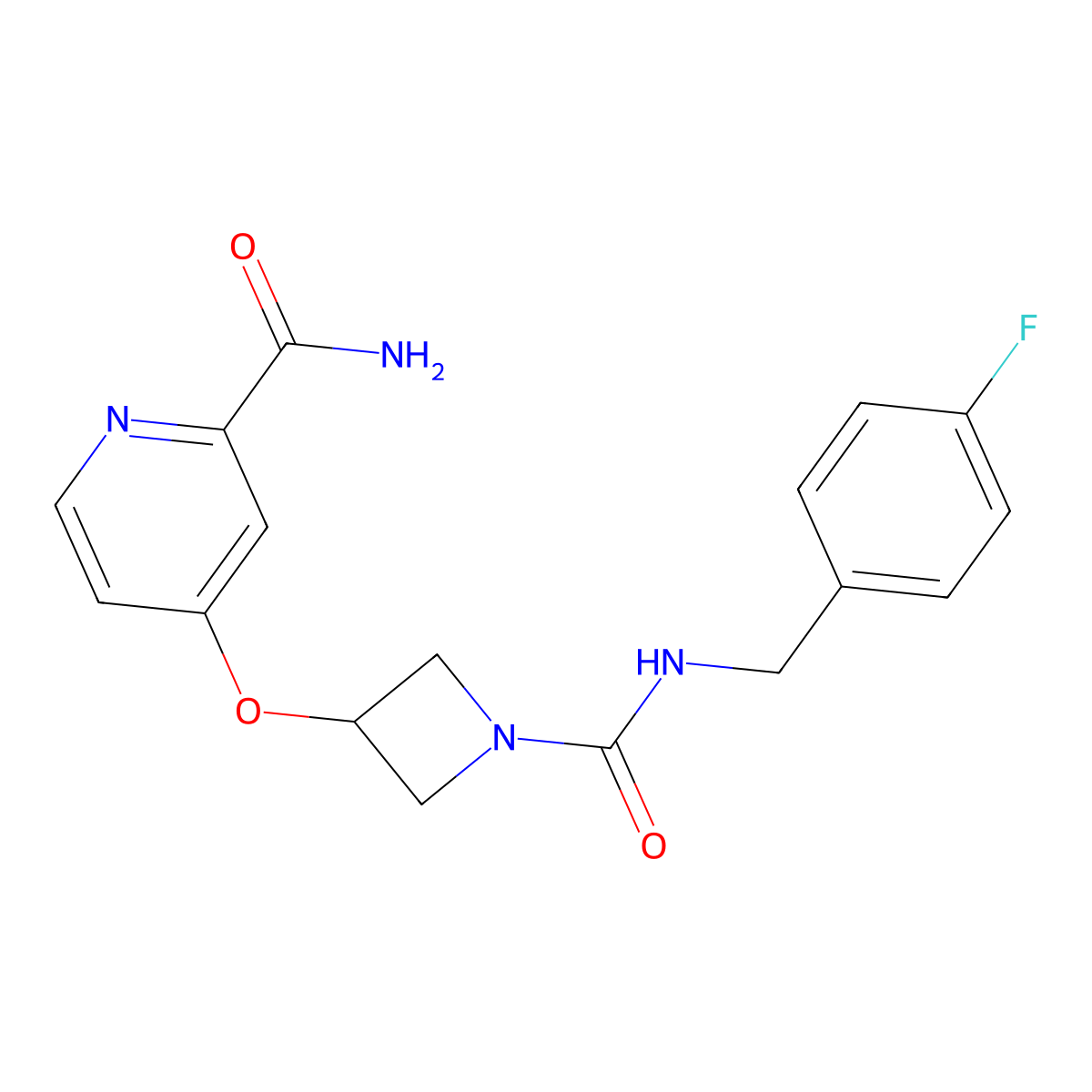4-[(1-{[(4-Fluorophenyl)methyl]carbamoyl}azetidin-3-yl)oxy]pyridine-2-carboxamide molecular structure, CAS 2770622-11-0