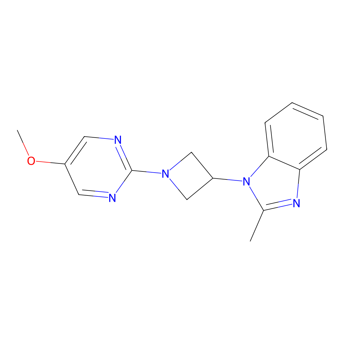 1-[1-(5-methoxypyrimidin-2-yl)azetidin-3-yl]-2-methyl-1H-1,3-benzodiazole molecular structure, CAS 2770622-24-5