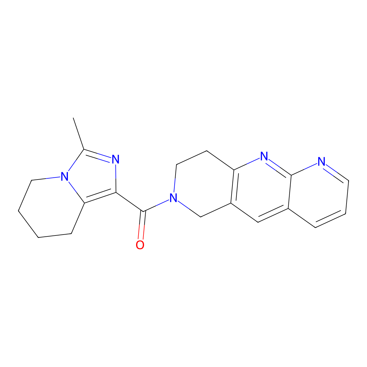 3-methyl-1-{6H,7H,8H,9H-pyrido[2,3-b]1,6-naphthyridine-7-carbonyl}-5H,6H,7H,8H-imidazo[1,5-a]pyridine molecular structure, CAS 2770622-26-7
