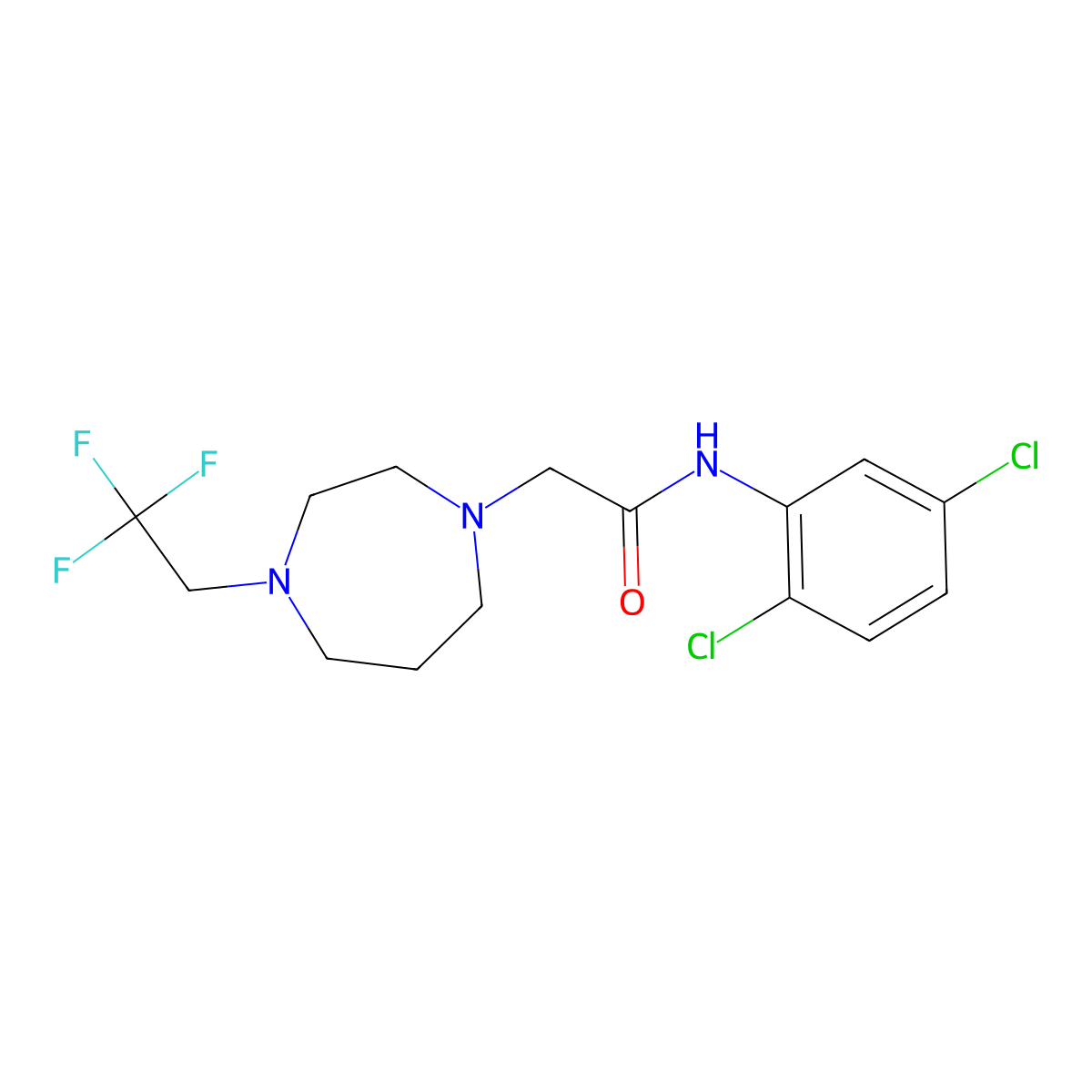 N-(2,5-dichlorophenyl)-2-[4-(2,2,2-trifluoroethyl)-1,4-diazepan-1-yl]acetamide molecular structure, CAS 2770622-29-0