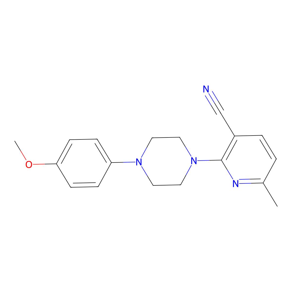 2-[4-(4-Methoxyphenyl)piperazin-1-yl]-6-methylpyridine-3-carbonitrile molecular structure, CAS 2770622-30-3